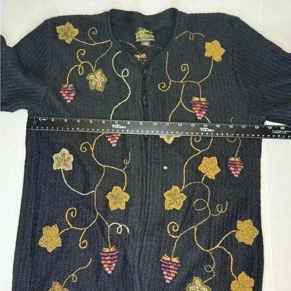 Pichincha Peru Womens Cardigan Sweater Alpaca Size Small Black‎ - Picture 6 of 8